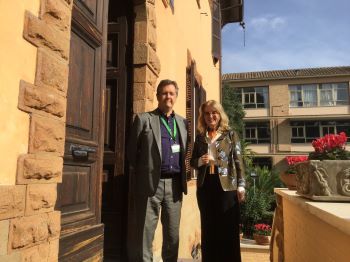 Bill with Sarah Gallagher, Headmistress Marymount Int. School, Rome