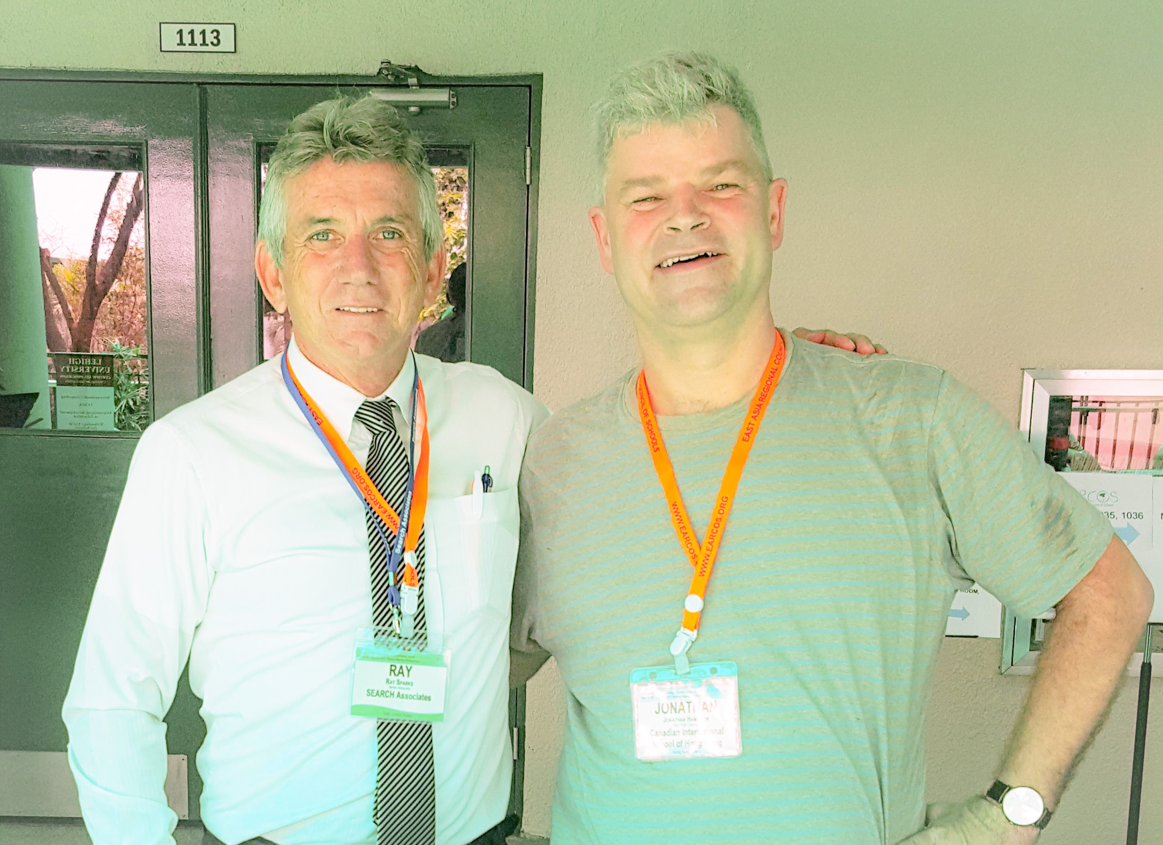 From left: Ray Sparks with former candidate Jonathan Hamilton from the Canadian International School Hong Kong