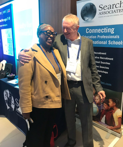 Jeremy with Proserpina Dhlamini-Fisher, Sr. IB World Schools Mgr.&nbsp;
